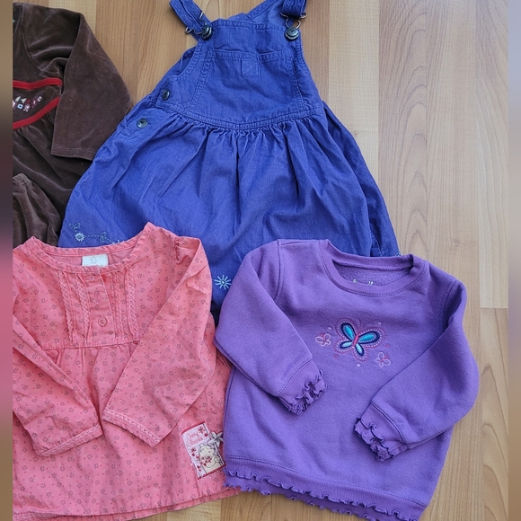 Baby Gap Jumping Beans Baby Girls 18M Clothes Top Sweater Overall Dress Lot Of 5 - Picture 2 of 14